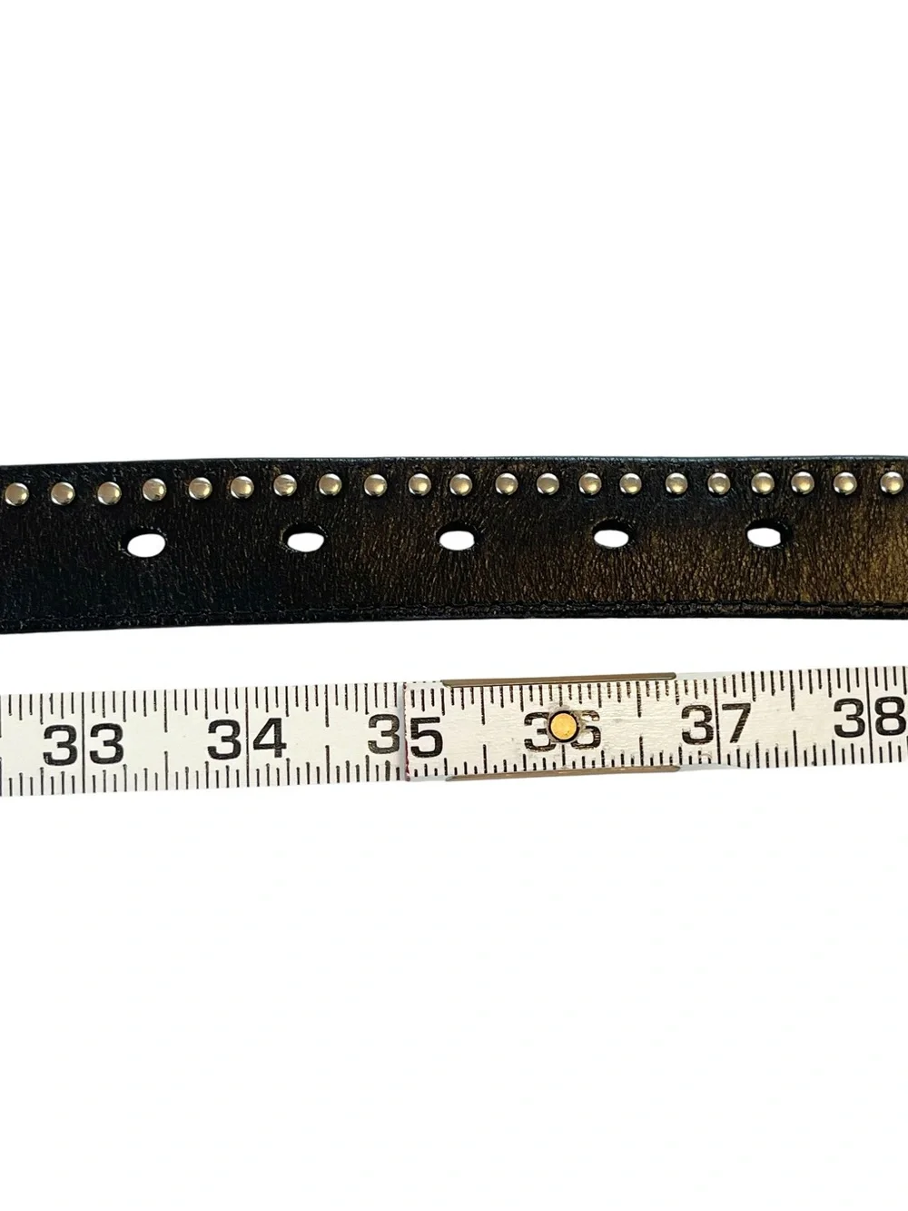 Black Studded Leather Belt 90s Size M/L